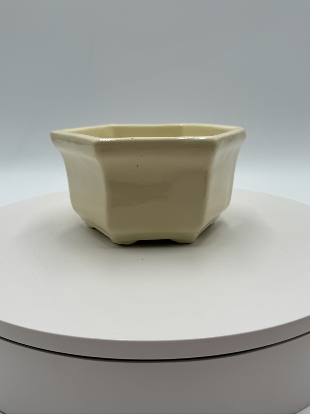 Hexagonal Ceramic Planter in Cream - Home Art